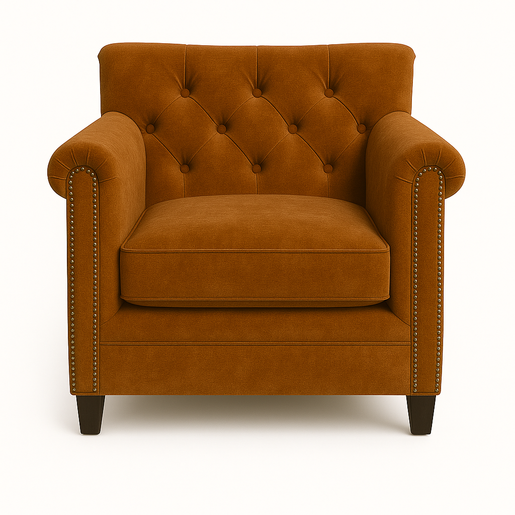 Fotoliu chesterfield TAN catifea MARO