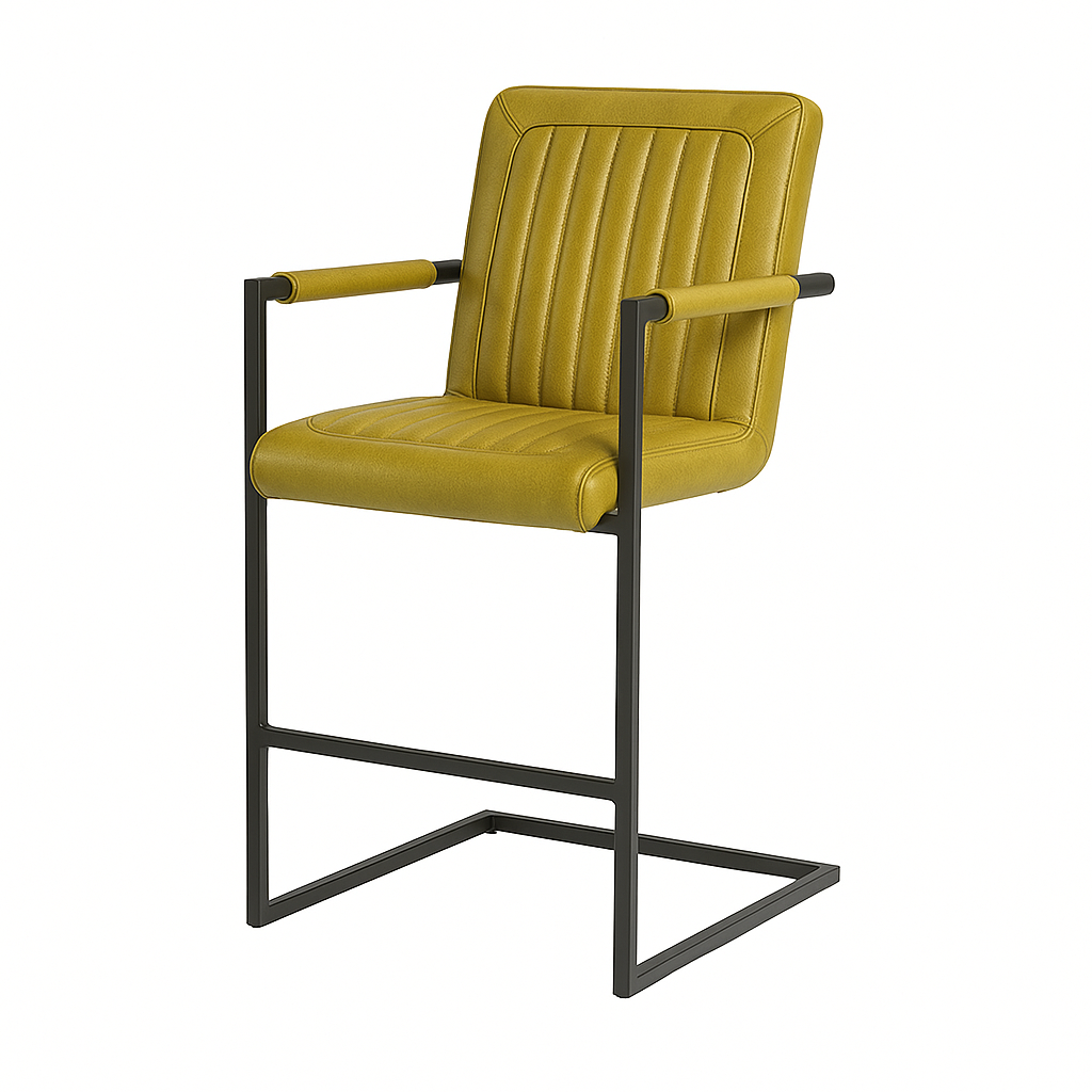 Scaun bar piele GALBENA | model TRUM