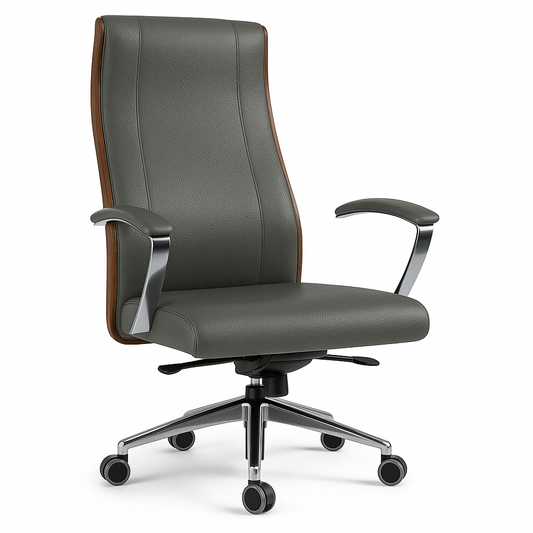 Scaun birou piele GRI | model BOSS P