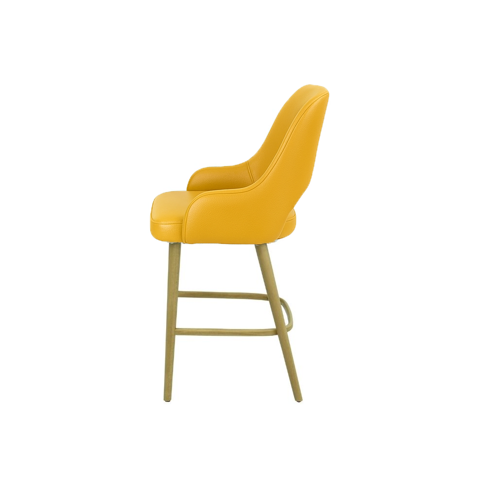 Scaun bar piele naturala BEJ | model HUGO