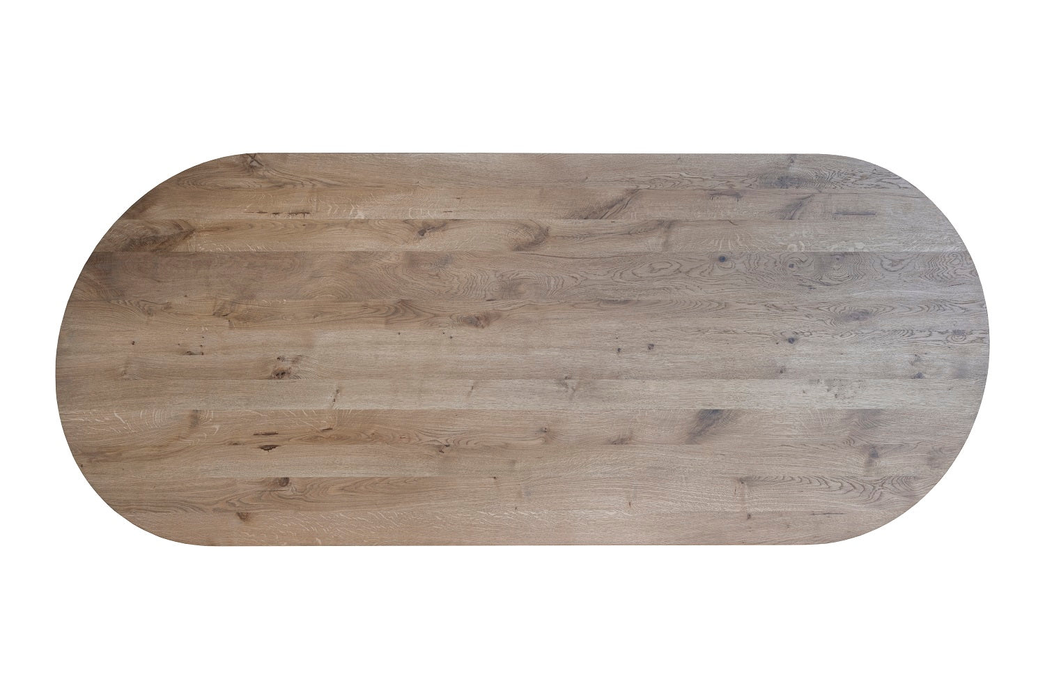 Masa semi-ovala din lemn natural • model INE